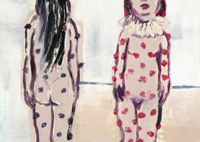 Berry Girls Front and Back, monoprint, 21cm x 14cm, 2020