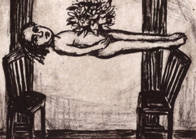 Levitation with Flowers, solar etching, 9cm x 12cm, 2021