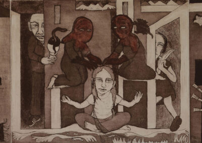 Family Matters, etching and aquatint, 25cm x 60cm, 2016