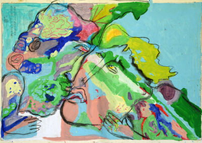 Debbie Lee, Norwegian Body Map, mixed media on map, 70cm x 105cm, 2002