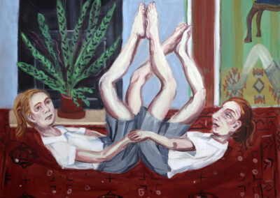 Leg Wrestle, oil on canvas, 100x120cm