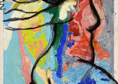 Debbie Lee, Mid Life, mixed media on map, 105cm x 70cm, 2002