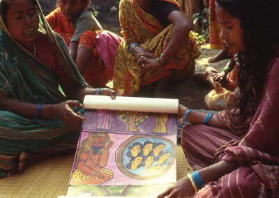 Ganga Durga scroll being performed, Naya village, 1995